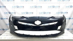 Bara față, nefinisată, Toyota Prius 50 16-18, pentru senzori de parcare, neagră, îndoită, zgârieturi, găuri care nu provin din fabrică, ruptă