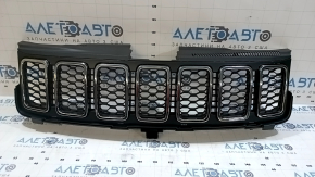Grilă radiator Jeep Grand Cherokee WK2 17-22, crom tip fagure, ramă neagră lucioasă