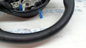 Руль голый BMW 3 F30 12-18 кожа черная, Sport, под лепестки с подогревом, с кнопками и накладкой, потерт, царапины