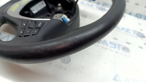 Руль голый BMW 3 F30 12-18 кожа черная, Sport, под лепестки с подогревом, с кнопками и накладкой, потерт, царапины