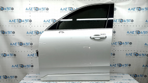 Ansamblu ușă stânga față fără cheie Volvo XC90 16-26, alb 707, sub cameră, denivelări, îndoitură, marcaje pe geam