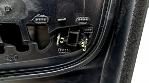 Panou ușă stânga față negru pentru Volvo XC90 16-22, cotieră și inserție din piele nappa neagră, cusături gri, Bowers and Wilkins, cu mâner, zgârieturi, îndoire, închidere ruptă