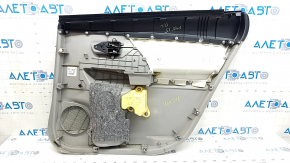Panou decorativ ușă spate stânga Toyota Prius V 15-17 gri, cotiera piele gri, cu mâner, zgârieturi, element de fixare rupt