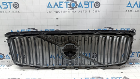 Решетка радиатора grill Volvo XC90 16-19 серая, обрамление хром, под камеру