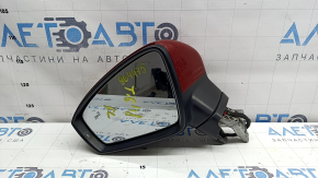 Зеркало боковое левое в сборе VW Tiguan 18-19 6+2 пинов, BSM, поворотник, подогрев, красное