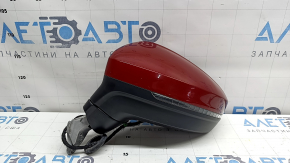 Зеркало боковое левое в сборе VW Tiguan 18-19 6+2 пинов, BSM, поворотник, подогрев, красное