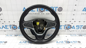 Руль голый Chevrolet Volt 16-19 кожа черный, с кнопками, с лепестками, с подогревом, полезло покрытие, царапины, потертости