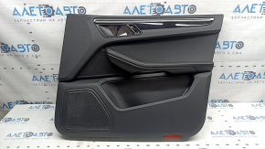 Ornamente ușă, placă dreapta față, Porsche Macan 15-26, negru, bază, inserție negru lucios, cotieră piele neagră, zgârieturi pe mulaj, ruptură