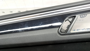 Ornamente ușă, stânga față, Porsche Macan 15-26, negru, bază, inserție, negru lucios, cotieră, piele neagră, zgârieturi pe inserție