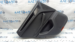 Ornamente ușă, spate stânga, Porsche Macan 15-18, piele neagră, fără iluminare din spate și perdele, inserție neagră lucioasă, cotieră din piele neagră, zgârieturi