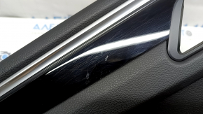 Ornamente ușă, spate stânga, Porsche Macan 15-18, piele neagră, fără iluminare din spate și perdele, inserție neagră lucioasă, cotieră din piele neagră, zgârieturi