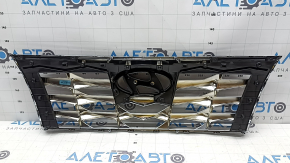 Решетка радиатора grill в сборе Hyundai Tucson 22-24 без камеры, с хромом