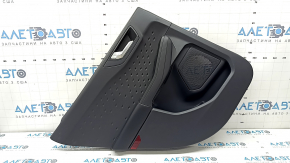 Panou ornamental ușă, spate stânga, Ford Escape MK4 20-22, negru cu inserție din plastic negru, cotieră din piele neagră, cu mâner, zgârieturi, suport rupt