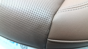 Подушка заднего ряда сидений 2 ряд Audi A6 C8 19-20 кожа светло-коричневая, с подогревом, царапины, примята