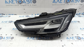 Ansamblu far față stânga pentru Audi A4 B9 17-19 Full LED, zgârieturi, ciobiri, necesită lustruire