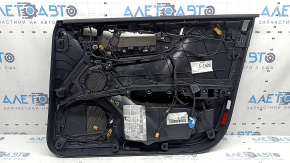 Обшивка двери карточка передняя левая Audi A4 B9 17-19 черная, черный подлокотник кожа, вставка черная кожа, Bang and Olufsen