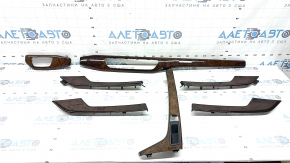 Set ornamente interioare pentru Audi A4 B9 17-19, lemn maro, quattro, zgârieturi