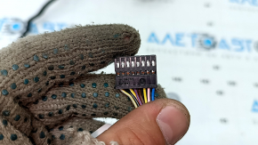Зеркало боковое левое в сборе Audi A6 C8 19-25 15+2 пинов, поворотник, подогрев, автозатемнение, автоскладывание, камера, BSM, синее, царапина