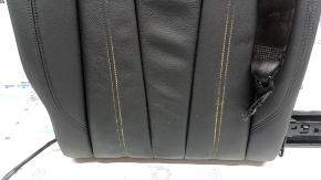 Спинка заднего ряда сидений правая Audi A4 B9 17-19 кожа черная, с подогревом, с ремнем безопасности, под химчистку