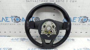 Руль голый Audi A4 B9 17-19 кожа, черный, с подогревом,  с лепестками, без кнопок, царапины, под чистку