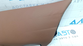 Боковушка 2-го ряда сидений левая Audi A6 C8 19-25 кожа светло-коричневая, примята