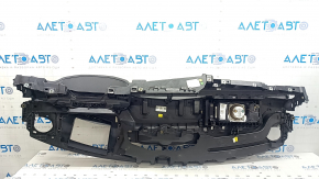 Торпедо передняя панель с AIRBAG Audi A6 C8 19-25 под проекцию, кожа черная, потерта, надрывы, ржавый пиропаторн
