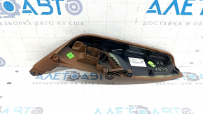 Подлокотник обшивки двери карточки задней правой Audi A6 C8 19-24 кожа светло-коричневая, с накладкой