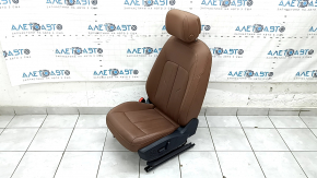 Водительское сидение Audi A6 C8 19-25 с airbag, электрическое, подогрев, вентиляция, кожа светло-коричневая, черный пластик, коррозия кронштейна, микротрещины