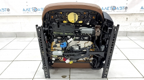 Водительское сидение Audi A6 C8 19-25 с airbag, электрическое, подогрев, вентиляция, кожа светло-коричневая, черный пластик, коррозия кронштейна, микротрещины