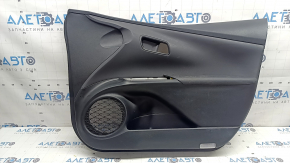 Обшивка двери карточка передняя правая Toyota Prius 50 16-22 черная с черной вставкой пластик, подлокотник черная кожа, царапины, под химчистку