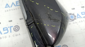 Зеркало боковое правое в сборе Toyota Prius 50 16-20 6 пинов, BSM, графит, трещина в крышке, отсутствует фрагмент крышки, царапины, после ремонта