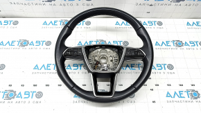 Руль голый Audi A6 C8 19-25 кожа черная с серой строчкой и подогревом, Sport, с кнопками и лепестками