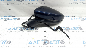 Ansamblu oglindă retrovizoare stânga pentru Mazda 3 19-22 4D, 6 pini, semnalizare, încălzită, BSM, fabricație japoneză, albastru