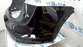 Бампер задний голый верхняя часть Audi Q5 80A 21-25 под парктроники, черный, прижат, надорван, трещины, царапины, отсутствует фрагмент