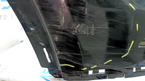 Бампер задний голый верхняя часть Audi Q5 80A 21-25 под парктроники, черный, прижат, надорван, трещины, царапины, отсутствует фрагмент