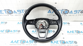Volan din piele Audi Q5 80A 21-23, negru, încălzit, fără butoane și padele, cu blocare, zgârieturi