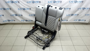 Spătar banchetă spate Mitsubishi Outlander 22-26, stânga, piele gri, cu centură și cotieră, cu cadru, arsă, curățabilă chimic