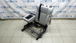 Spătar banchetă spate Mitsubishi Outlander 22-26, stânga, piele gri, cu centură și cotieră, cu cadru, arsă, curățabilă chimic