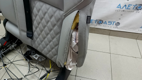 Spătar banchetă spate Mitsubishi Outlander 22-26, stânga, piele gri, cu centură și cotieră, cu cadru, arsă, curățabilă chimic