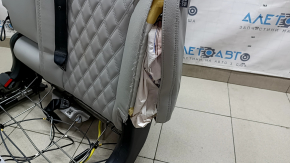 Spătar banchetă spate Mitsubishi Outlander 22-26, stânga, piele gri, cu centură și cotieră, cu cadru, arsă, curățabilă chimic