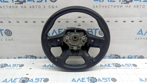 Руль голый Mitsubishi Outlander 22-26 кожа черная, без лепестков, проводки и вибромотора, потерт, под перешив