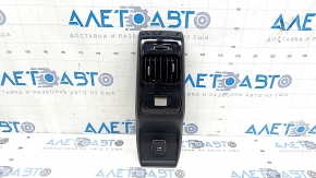 Ornamente consolă centrală spate Jeep Compass 22-26, negru, lucios, cu ornamente, cu conductă de aer