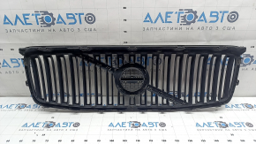 Решетка радиатора grill со значком Volvo XC90 16-19 черная, обрамление хром, без камеры