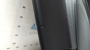 Ornamente ușă, spate stânga, Volvo XC90 16-23, piele neagră, inserție gri, cotieră din piele neagră, cu mâner, fără perdea, zgârieturi, lovituri