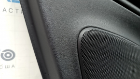 Ornamente ușă, spate stânga, Volvo XC90 16-23, piele neagră, inserție gri, cotieră din piele neagră, cu mâner, fără perdea, zgârieturi, lovituri