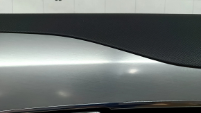 Panou decorativ ușă, spate dreapta, Volvo XC90 16-23, piele neagră, inserție gri, cotieră din piele neagră, cu mâner, fără perdea, zgârieturi