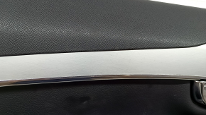 Panou ușă stânga față negru pentru Volvo XC90 16-22, inserție din piele neagră, cotieră din piele neagră cu mâner, inserție gri, zgârieturi, lovitură