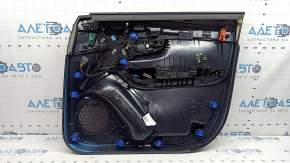 Panou ușă stânga față negru pentru Volvo XC90 16-22, inserție din piele neagră, cotieră din piele neagră cu mâner, inserție gri, zgârieturi, lovitură