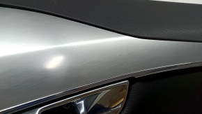 Panou ușă dreapta față negru pentru Volvo XC90 16-22, inserție din piele neagră, cotieră din piele neagră cu mâner, inserție gri, zgârieturi