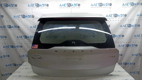 Hayon gol cu geam pentru un Volvo XC90, fabricat în 2016-22, culoare argintiu 711, cu eleron, stop, timonerie ștergătoare, bandă de iluminare și încuietoare și un eleron uzat.